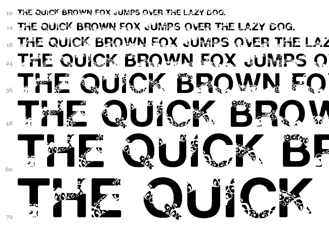 Polar Shift font waterfall